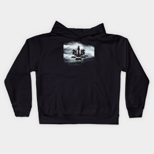 Chess board in clouds Kids Hoodie